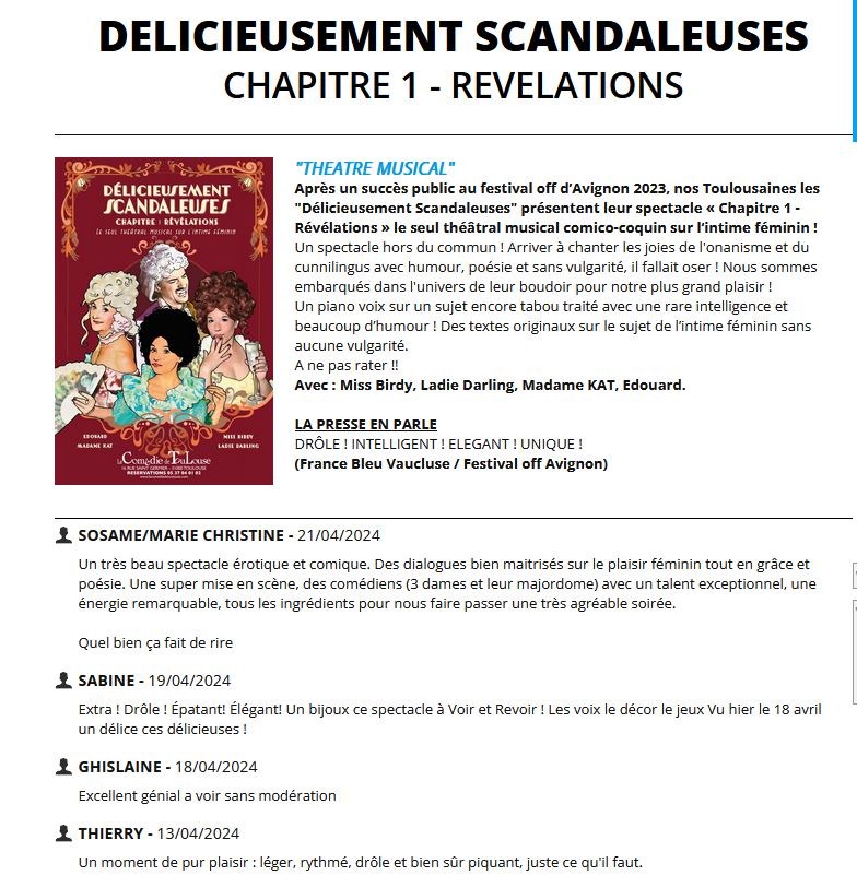 critique les délicieusement scandaleuses